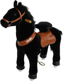 PonyCycle Ride On Mechanical Horse Black with Black Mane N4183 Medium for Age 4-9