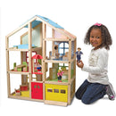 Melissa & Doug Hi-Rise Wooden Dollhouse and Furniture Set (1:12 Scale Dollhouse, Open-Sided, Multi-Color, 18 Pieces, 30″ H × 23.75″ W × 13″ L)