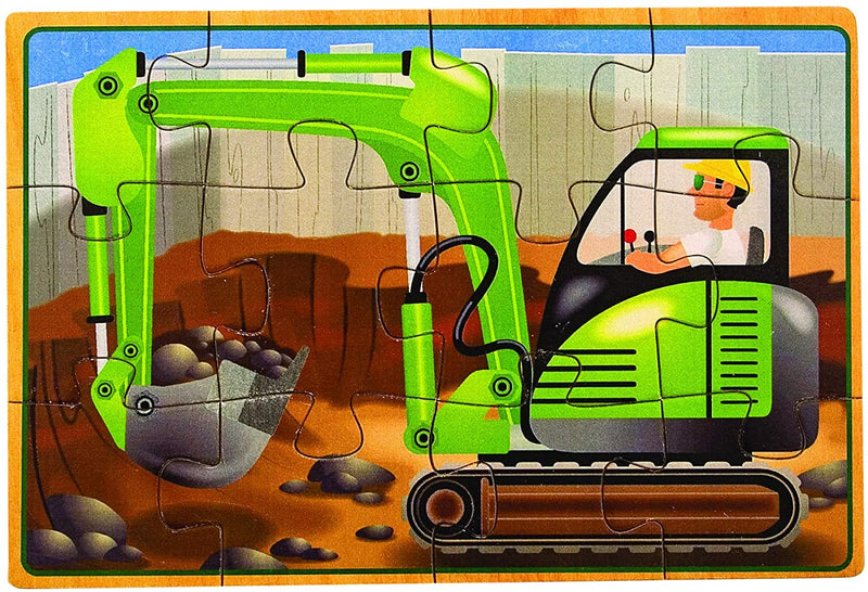 Melissa & Doug Wooden Jigsaw Puzzles in a Box - Construction