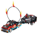 LEGO Technic Stunt Show Truck & Bike 42106 Building Kit with Motorcycle, Toy Truck and Trailer (610 pieces)
