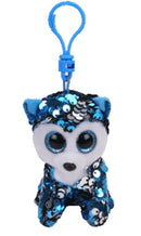 Ty Flippables Sequin Plush - SLUSH the Husky (Plastick Key Clip - 3.5 inch)