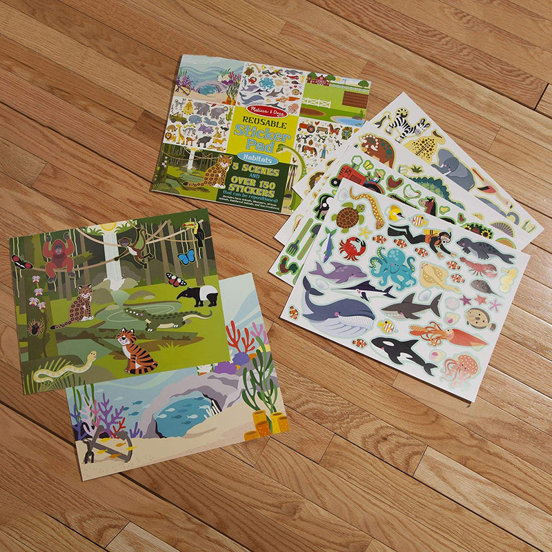 Melissa & Doug Reusable Sticker Pad: Habitats - 150+ Reusable Stickers