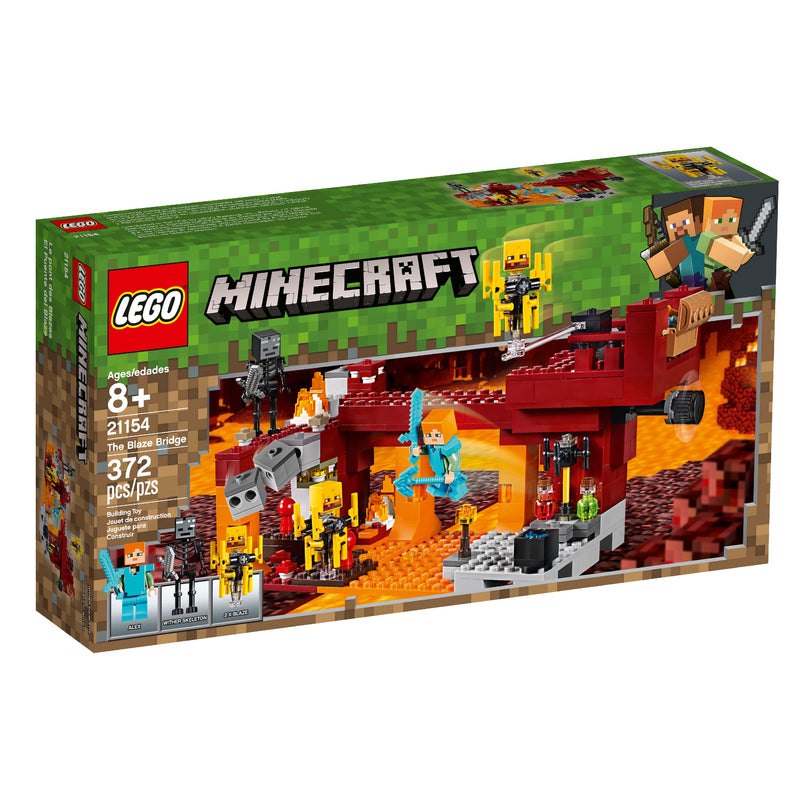 LEGO Minecraft The Blaze Bridge 21154 Toy Battle Building Set (370 Pieces)
