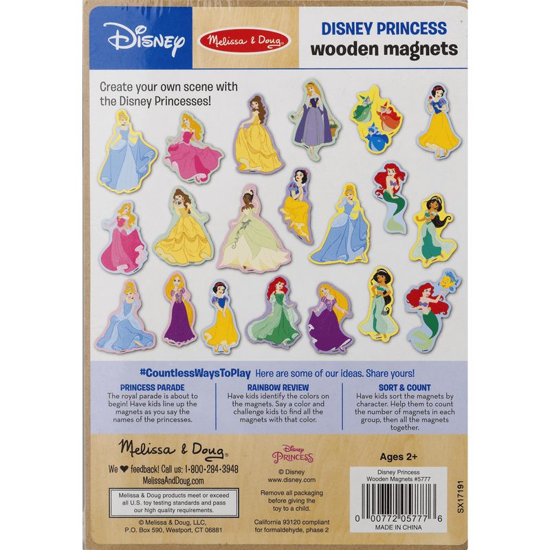 Melissa & Doug Disney Princess Wooden Magnets - 20 Character Magnets