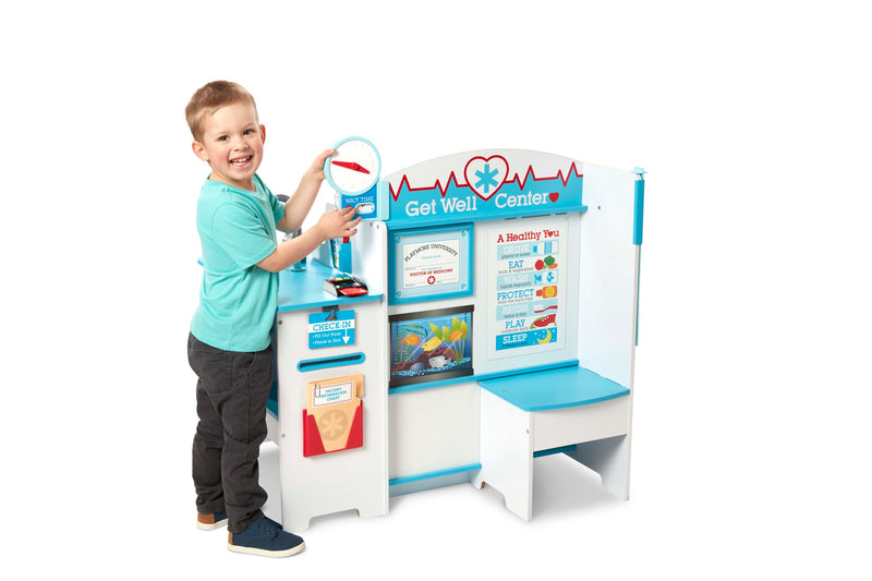 Melissa & Doug Wooden Get Well Doctor Activity Center (Playspace with Waiting Room, Exam Room, Check-In Area)