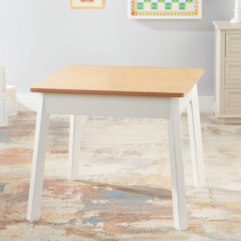 Melissa & Doug Wooden Natural/White Square Table – Kids Furniture for Playroom