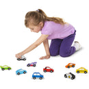 Melissa & Doug Wooden Cars Vehicle Set in Wooden Tray