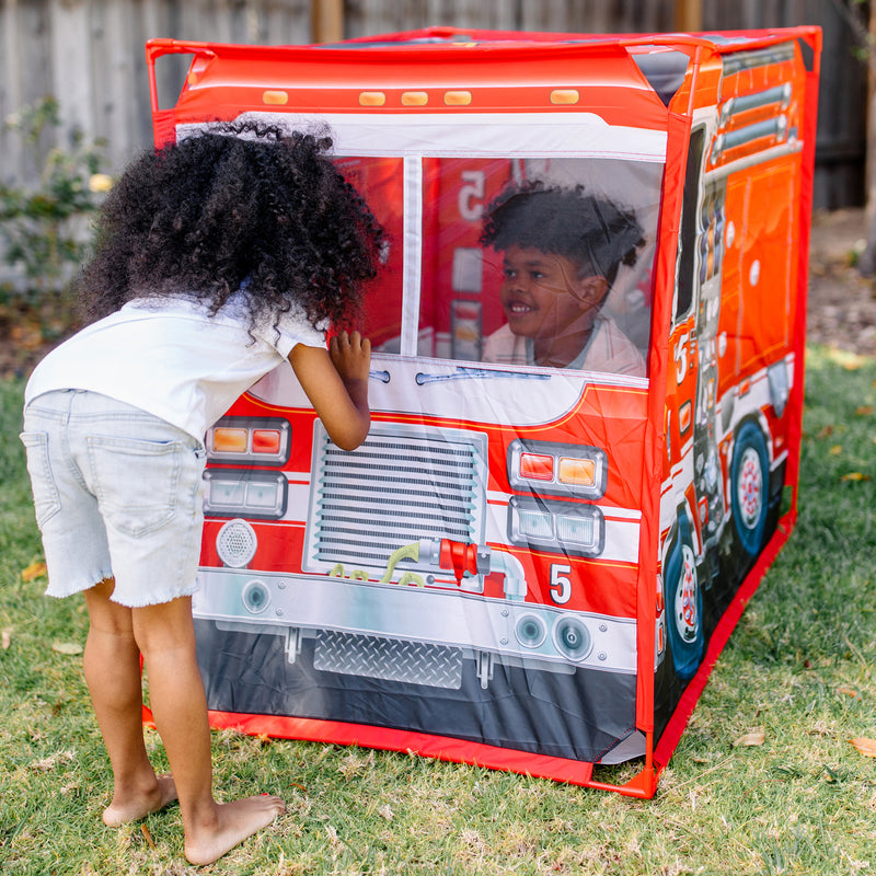 Melissa & Doug Fire Truck Fabric Play Tent and Storage Tote
