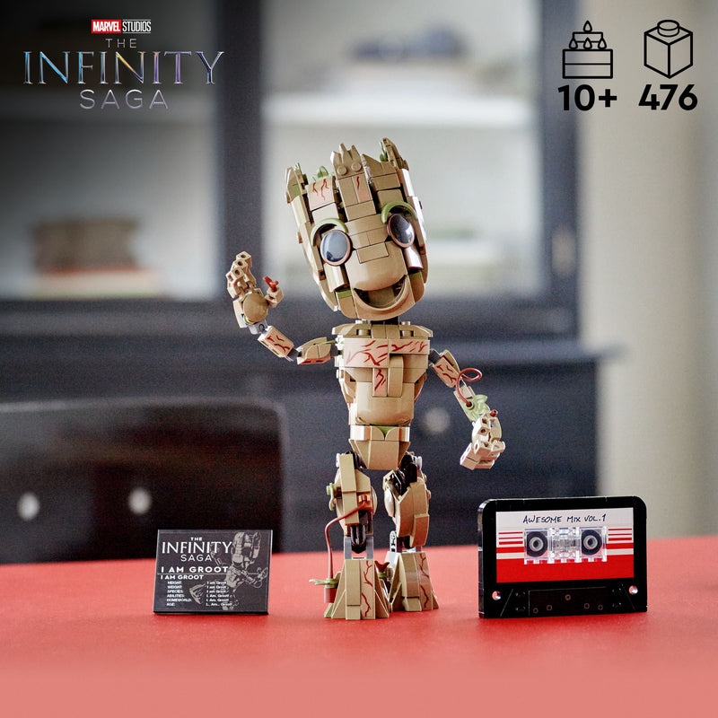 LEGO Marvel I am Groot Buildable Toy, 76217 Guardians of the Galaxy 2 Set, Collectable Baby Groot Model Figure, Gift Idea