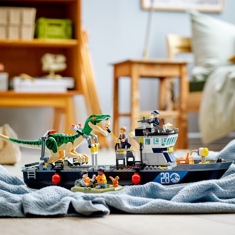 LEGO Jurassic World Baryonyx Dinosaur Boat Escape 76942 Building Toy Playset (308 Pieces)