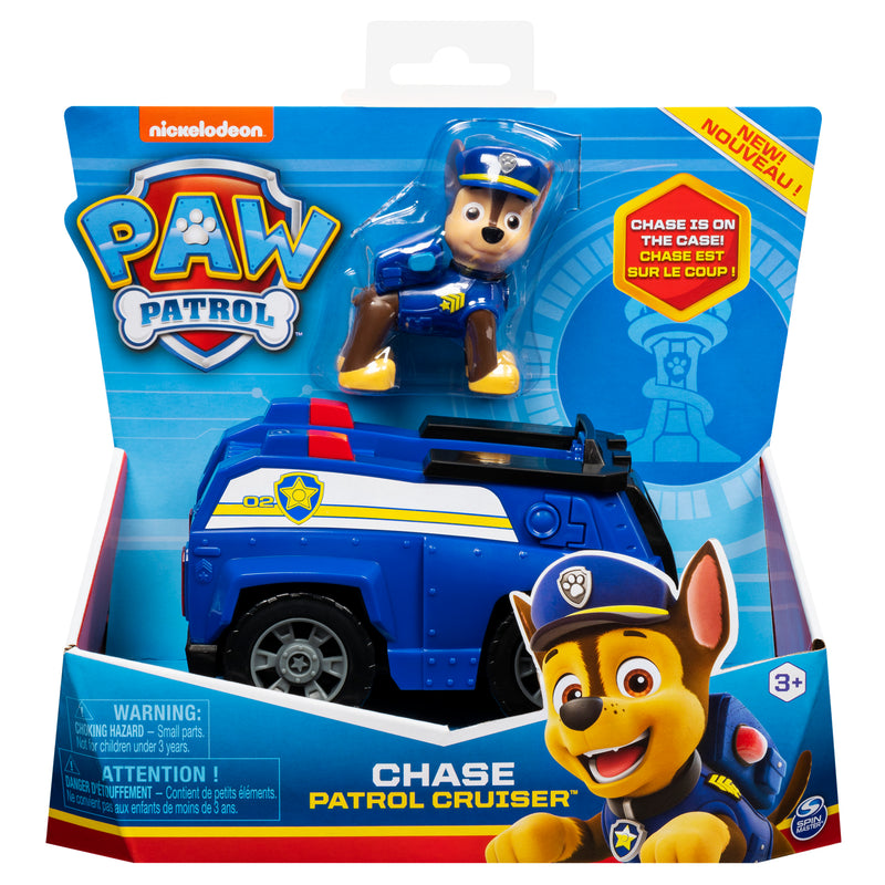 PAW Patrol Chase's Cruiser Vehicle with Collectible Figure for Kids, Police Vehicle Playset