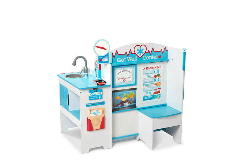 Melissa & Doug Wooden Get Well Doctor Activity Center (Playspace with Waiting Room, Exam Room, Check-In Area)