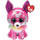 TY Flippables Sequin Plush - CHARMED the pink Chihuahua Regular Size 6 in