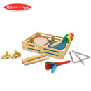 Melissa & Doug Band-in-a-Box Clap! Clang! Tap! Musical Instruments (Various Instruments, Wooden Storage Crate, 10-Piece Set, 3? H x 11.3? W x 14.9? L)