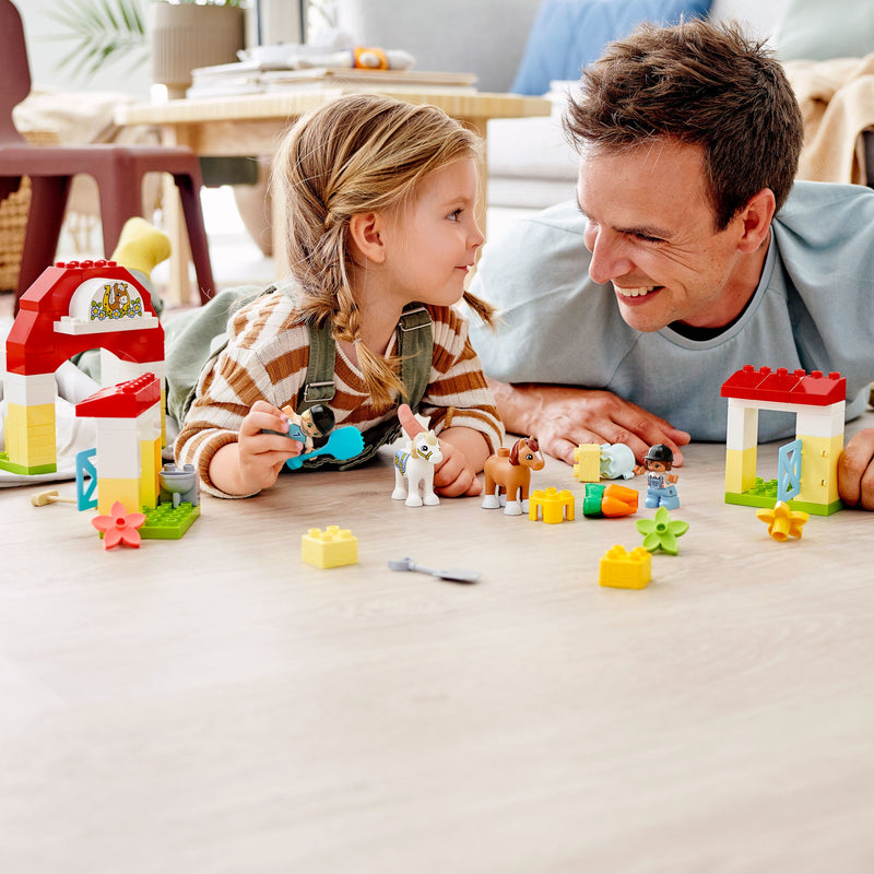 LEGO DUPLO Town Horse Stable and Pony Care 10951 Learning Toy for Preschoolers (65 Pieces)