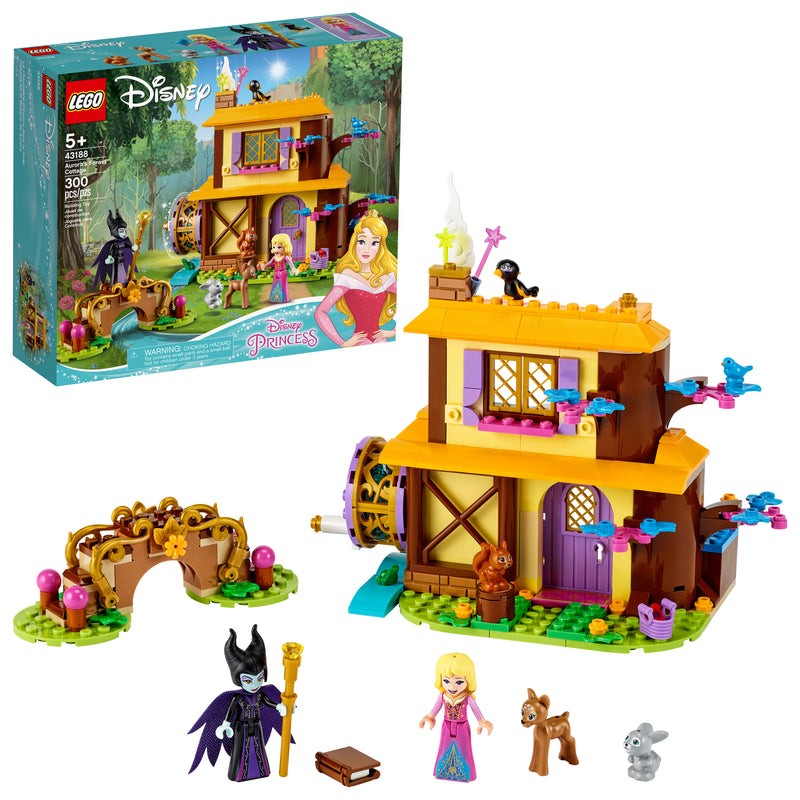 LEGO Disney Aurora’s Forest Cottage 43188 Great Sleeping Beauty Building Toy for Kids (300 Pieces)