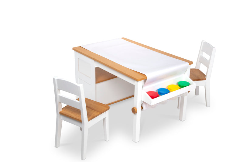 Melissa & Doug Kids Furniture Wooden Table and 4 Chairs - Pastel (White  Table, Pastel Pink, Yellow, Green, Blue Chairs) 