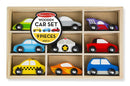 Melissa & Doug Wooden Cars Vehicle Set in Wooden Tray