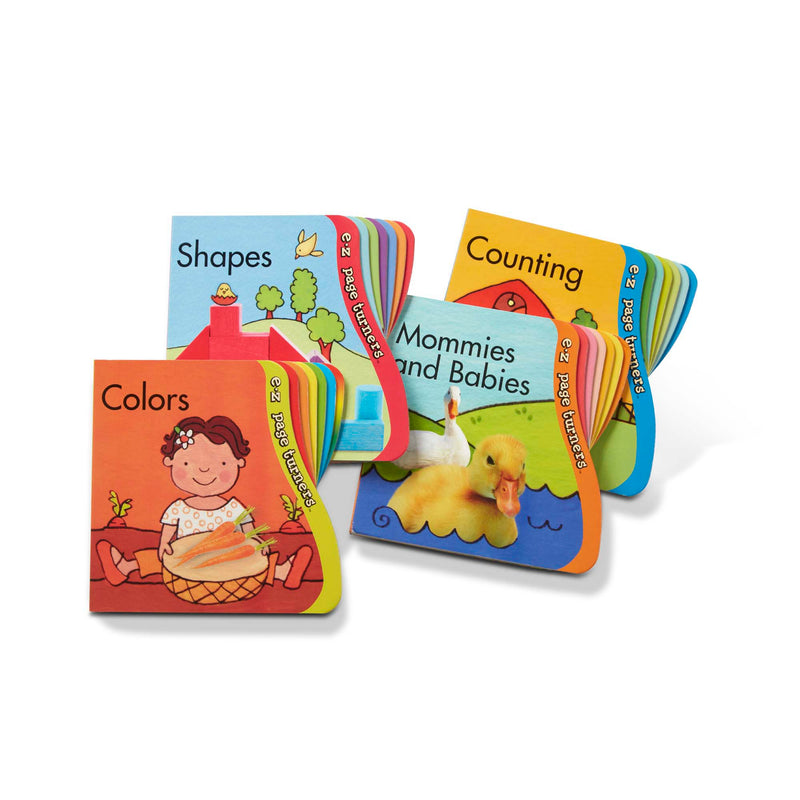 Melissa & Doug E-Z Page Turners Books 4-Pack (12-Page Board Books with Sculpted Easy-Turn Pages, Great Gift for Girls and Boys - Best for Babies and Toddlers, 8 Month Olds, 1 and 2 Year Olds)