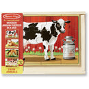Melissa & Doug Farm 4-in-1 Wooden Jigsaw Puzzles in a Storage Box (48 pcs total)