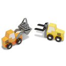Melissa & Doug Wooden Construction Site Vehicles With Wooden Storage Tray