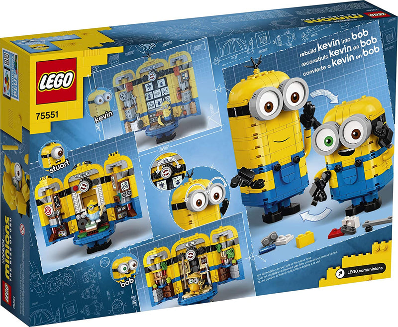 LEGO Minions Brick Built Minions and Their Lair 75551 Building Kit for Kids Great Birthday Present for Kids Who Love Minion Toys and Kevin Bob