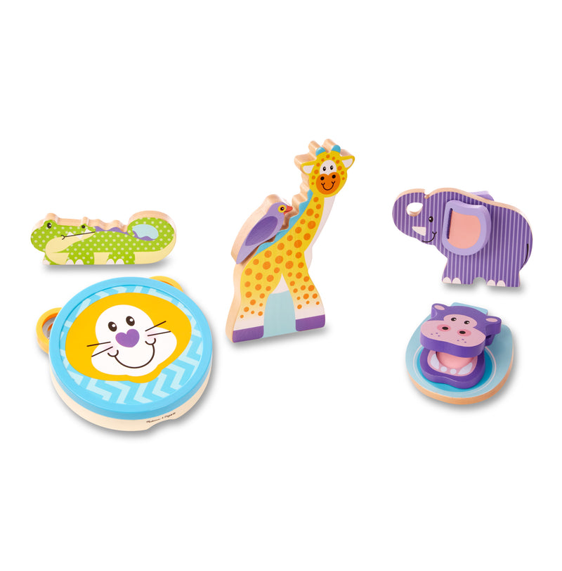 Melissa & Doug First Play Safari Animal Wooden Musical Instruments (6 Pcs)