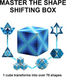 SHASHIBO Shape Shifting Box - Award-Winning, Patented Fidget Cube w/ 36 Rare Earth Magnets - Transforms Into Over 70 Shapes, Download Fun in Motion Toys Mobile App (Original Series - Blue Planet)