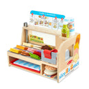 Melissa & Doug Wooden Slice & Stack Sandwich Counter with Deli Slicer – 56-Piece Pretend Play Food Pieces