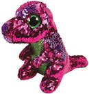 Ty Flippable STOMPY The Pink/Green Sequin Dinosaur - 6"