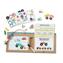 Melissa & Doug Natural Play: Draw, Create Reusable Drawing & Magnet Kit – Trucks (38 Magnets, 5 Dry-Erase Markers)