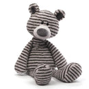 GUND ZAG Teddy Bear Stuffed Animal Plush Grey and White Striped 13"